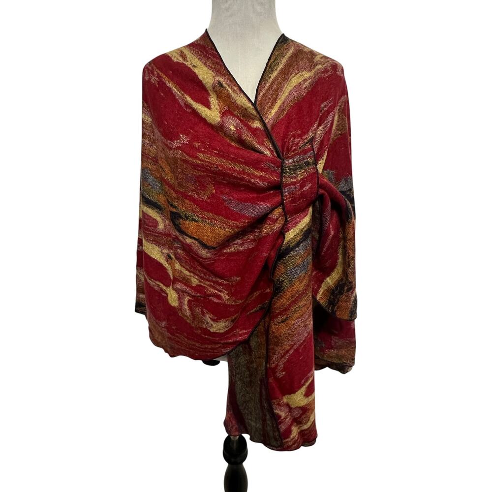 Rapti NEW Womens Reversible Loop Shawl Cashmere Cape Wrap Topper Artisan